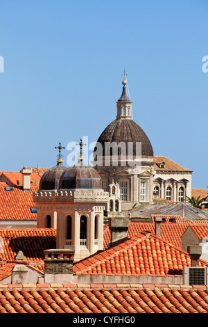 Dubrovnik le cupole e i tetti rossi Foto Stock