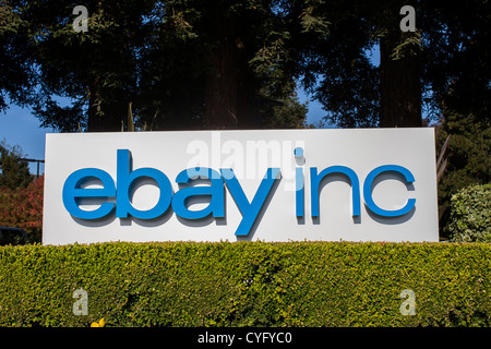 La sede di eBay, con un nuovo logo. Foto Stock