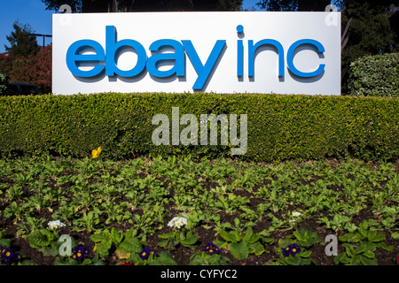 La sede di eBay, con un nuovo logo. Foto Stock