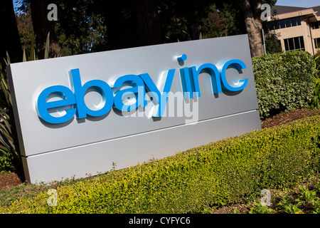 La sede di eBay, con un nuovo logo. Foto Stock