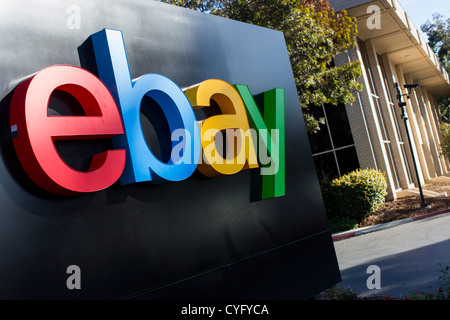 La sede di eBay, con un nuovo logo. Foto Stock