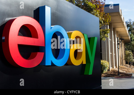 La sede di eBay, con un nuovo logo. Foto Stock