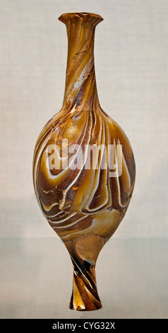 Onyx mosaico di vetro bottiglia di profumo ellenistico unguentarium 1BC- i secolo d.c. il greco Mediterraneo Orientale il vetro 21 cm Grecia Foto Stock