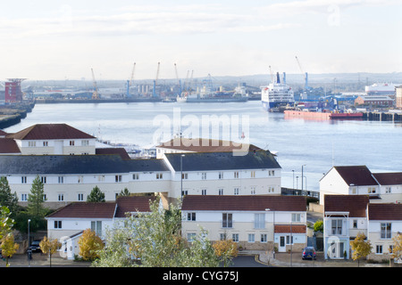 Il fiume Tyne a South Shields Foto Stock