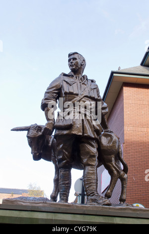 John Simpson Kirkpatrick Statua in Ocean Road, South Shields Foto Stock