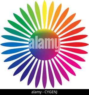 Fiore tavolozza colori contro uno sfondo bianco, astratto arte vettoriale illustrazione; immagine contiene gradient mesh Foto Stock
