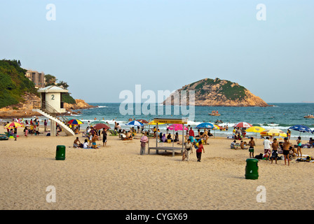 La spiaggia, Shek-O, Hong Kong Foto Stock