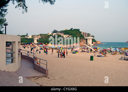 La spiaggia di Shek-O, Isola di Hong Kong Foto Stock