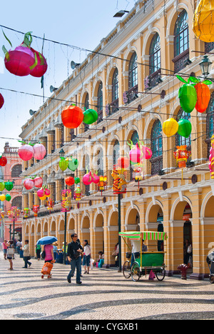 Piazza Senado con Mid-Autumn Festival decorazioni, Macao Foto Stock