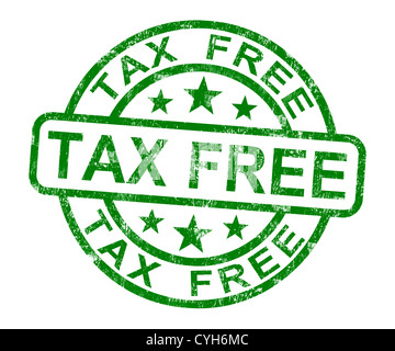 Tax Free timbro non mostra alcun dazio o permessi non tassati Shopping Foto Stock