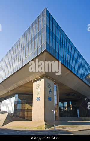 Lloyds Banking Group edificio, in precedenza a capo ufficio di Halifax Building Society, Halifax, West Yorkshire Foto Stock