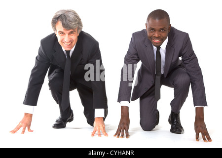 Due imprenditori sulla griglia Foto Stock