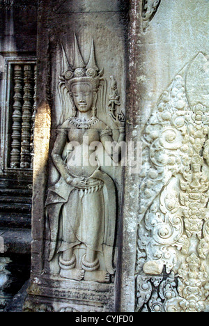 Cambogia Angkor Wat il più grande tempio complesso nel mondo Foto Stock