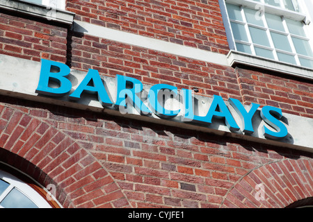 Barclays Bank segno, Horsham, West Sussex Foto Stock