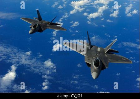 US Air Force F-22 Raptor esegue Febbraio 16, 2010 su Andersen Air Force Base in Guam. Foto Stock