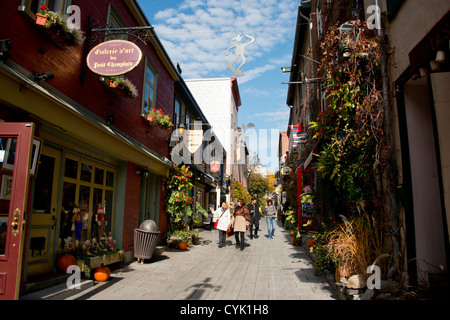 Canada Quebec, Quebec City. Storica città inferiore (Basse Ville) area della Vecchia Quebec City. Foto Stock