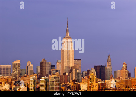 L'Empire State Building e la skyline di Manhattan, New York City. Foto Stock