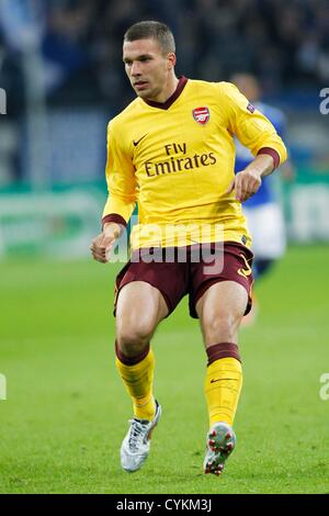 Lukas Podolski (Arsenale), 6 novembre 2012 - Calcio : UEFA Champions League group B match tra FC Schalke 04 2-2 Arsenal FC a Veltins-Arena a Gelsenkirchen, Germania. (Foto di D.Nakashima/AFLO) [2336] Foto Stock