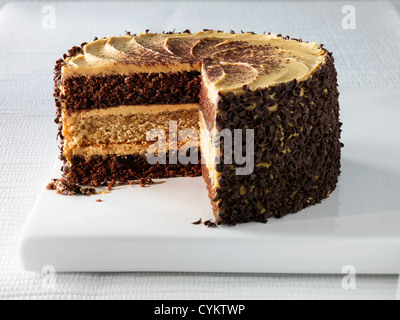 Piastra del cappuccino layer cake Foto Stock