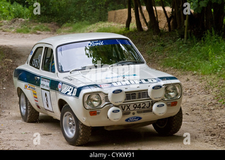 1972 Ford Escort Mk1 RS1600, il Roger Clark, Tony Mason RAC Rally vincitore, 2012 Goodwood Festival of Speed, Sussex, Regno Unito. Foto Stock