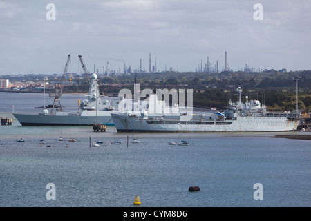 HMS audace ormeggiato a Southampton. Marchwood porto militare. Foto Stock