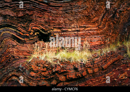 Gli strati di roccia in Hamersley Gorge. Foto Stock