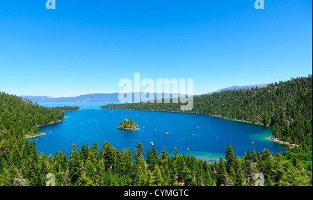 Lake Tahoe - Emerald Bay con Fannette Island. Foto Stock