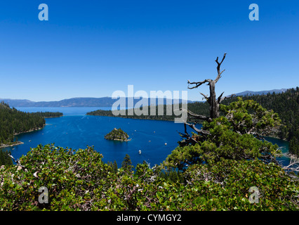 Lake Tahoe - Emerald Bay con Fannette Island. Foto Stock