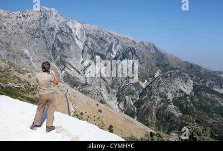 Ammirate la vista dal Llogara passano nell'Albania meridionale Foto Stock