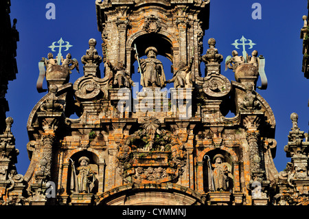 Spagna, San Giacomo Titolo: Dettaglio della facciata di Santiago de Compostela la cattedrale di Foto Stock