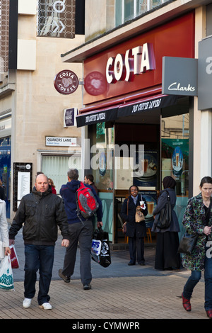 Costa Coffee shop store retail outlet, Broadmead Shopping Centre precinct, Bristol, Regno Unito. Foto Stock