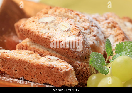 Dettaglio di un tradizionale italiana biscotti di mandorle Foto Stock