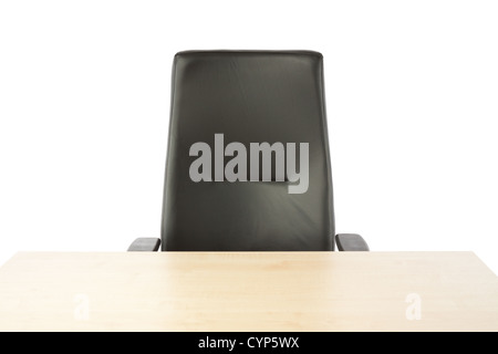 Svuotare la parte superiore della tavola e cuoio sedia da ufficio. Foto Stock