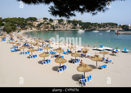 Spiaggia di Porto Cristo Maiorca Isole Baleari Spagna playa de Porto Cristo mallorca Islas Baleares españa Foto Stock