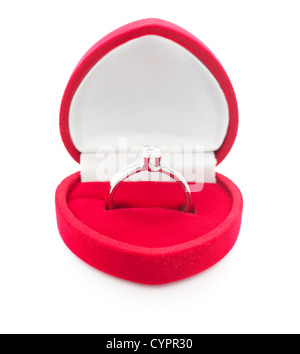 Anello di diamante nella casella Foto Stock