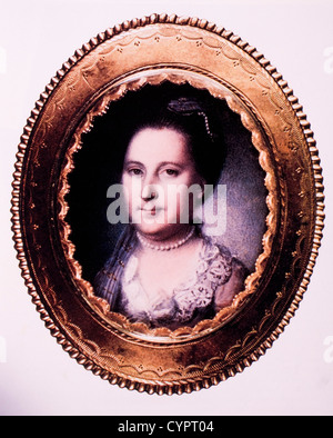 Martha Washington (1731-1802), moglie di George Washington, il primo Presidente degli Stati Uniti, ritratto da Charles Willson Peale, 1776 Foto Stock
