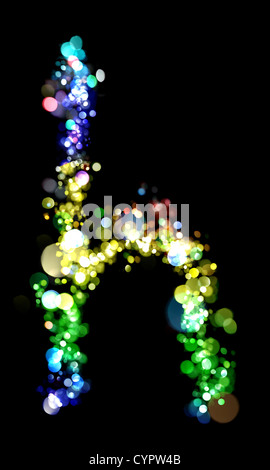 Luci a forma di lettere Foto Stock