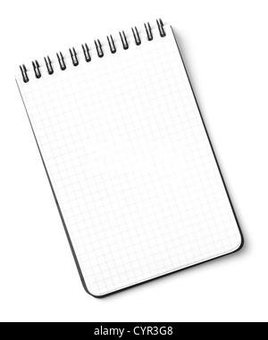 Blank notepad isolati su sfondo bianco Foto Stock