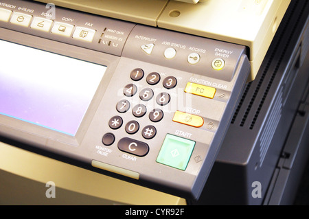Centro della copiatrice o desktop in ufficio che mostra il concetto della documentazione Foto Stock