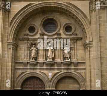 Spagna. La Rioja. Cattedrale di San Domenico de la Calzada. Facciata sud. Foto Stock