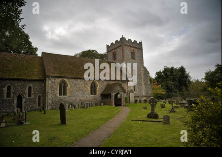 La Chiesa di Santa Maria Vergine, North Stoke on la Ridgeway National Trail, Oxfordshire, Regno Unito Foto Stock