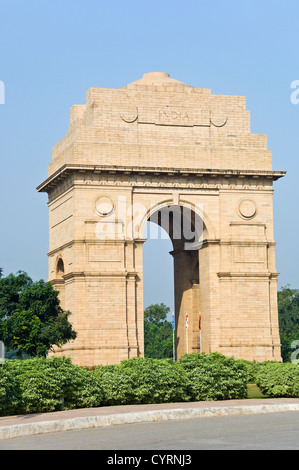 Le piante di fronte a un gateway, India Gate New Delhi, India Foto Stock