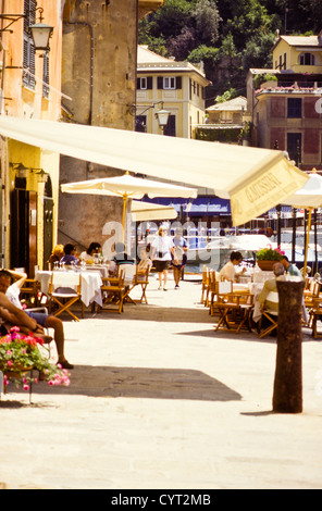 Portofino,l'inverno,l'estate,persone famose,Ville,Yachts,ricco e famoso Watering Hole,Riviera Italiana,Italia Foto Stock