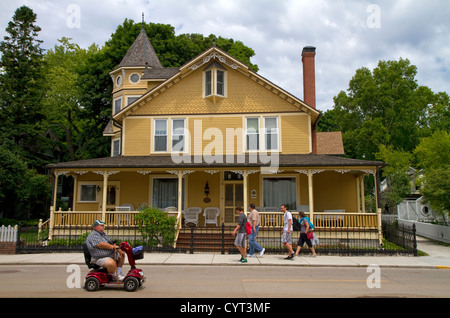 Casa storica sull isola di Mackinac situato nel Lago Huron, Michigan, Stati Uniti d'America. Foto Stock