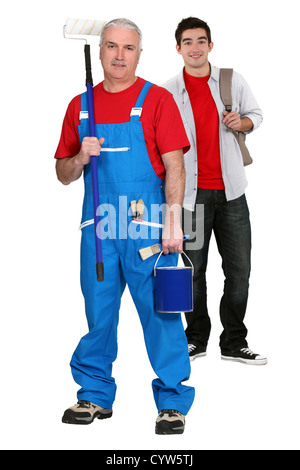 Arredatore e suo apprendista Foto Stock