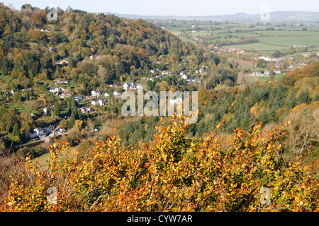 Vista da Yat Rock a Symonds Yat West Foresta di Dean Gloucestershire England Regno Unito Foto Stock