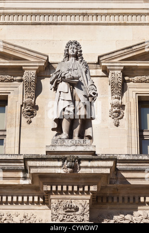 Statua di Jean-Baptiste Racine [Jean Racine] (1639 - 1699), diciassettesimo secolo francese drammaturgo tragico, Cour Napolean, Louvre Foto Stock