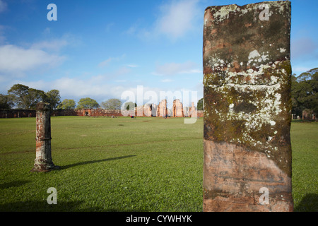 Rovine della missione di San Ignacio Mini (Patrimonio Mondiale dell'UNESCO), Misiones, Argentina Foto Stock