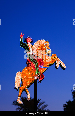 La Hacienda Horse & Rider segno, Fremont Street, Las Vegas Foto Stock