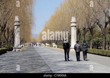 Cina, Pechino. Changling Via Sacra (aka Tombe Ming, Dio Street, Il Shendao, Shianling). Foto Stock